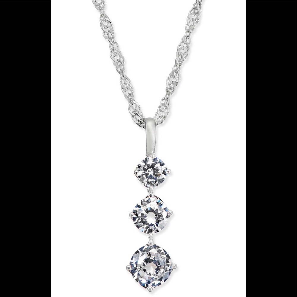 Triple Crystal Pendant Necklace Charter Club